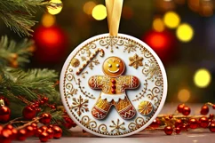 Round Christmas Ornament Sublimation|Clipart Product Image 2