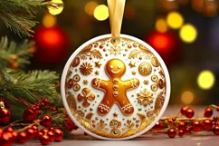 Round Christmas Ornament Sublimation|Clipart Product Image 1