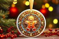 Round Christmas Ornament Sublimation|Clipart Product Image 1
