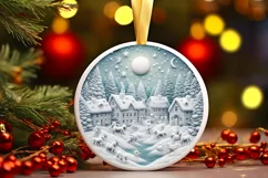 Detailed Christmass Scene Made of Molten Candy Sublimation Product Image 1