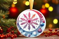 Round Christmas Ornament Sublimation|Clipart Product Image 1