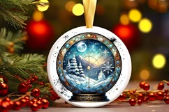 Round Christmas Ornament Sublimation|Clipart Product Image 2