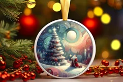 Round Christmas Ornament Sublimation|Clipart Product Image 1