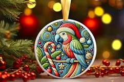 Round Christmas Ornament Sublimation|Clipart Product Image 2