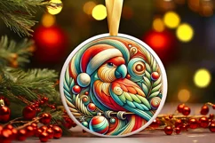 Round Christmas Ornament Sublimation|Clipart Product Image 2