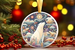 Round Christmas Ornament Sublimation|Clipart Product Image 1
