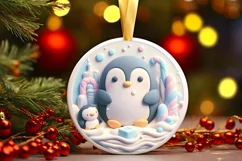 Round Christmas Ornament Sublimation|Clipart Product Image 2