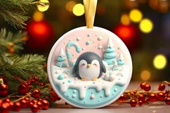 Round Christmas Ornament Sublimation|Clipart Product Image 1