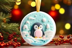 Round Christmas Ornament Sublimation|Clipart Product Image 1