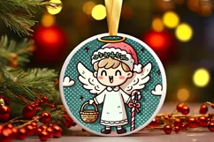 Round Christmas Ornament Sublimation|Clipart Product Image 2