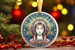 Round Christmas Ornament Sublimation|Clipart Product Image 1