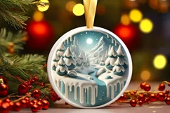 Round Christmas Ornament Sublimation|Clipart Product Image 2