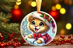 Round Christmas Ornament Sublimation|Clipart Product Image 2