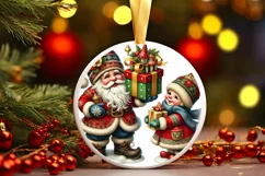 Round Christmas Ornament Sublimation|Clipart Product Image 2