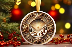 Round Christmas Ornament Sublimation|Clipart Product Image 2