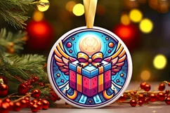 Round Christmas Ornament Sublimation|Clipart Product Image 1