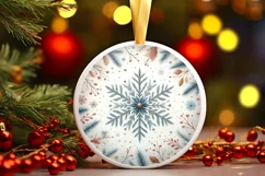 Round Christmas Ornament Sublimation|Clipart Product Image 3