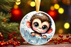 Round Christmas Ornament Sublimation|Clipart Product Image 2