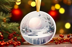 Round Christmas Ornament Sublimation|Clipart Product Image 1