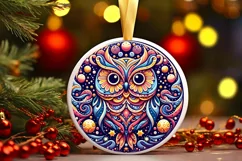 Round Christmas Ornament Sublimation|Clipart Product Image 1