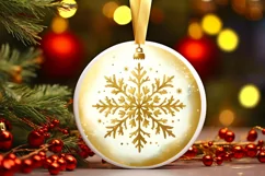 Round Christmas Ornament Sublimation|Clipart Product Image 3