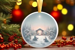 Round Christmas Ornament Sublimation|Clipart Product Image 1