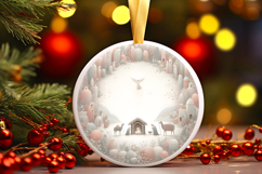 Round Christmass Ornament PNG Product Image 1