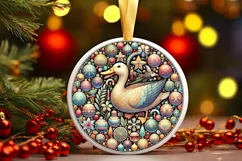 Round Christmas Ornament Sublimation|Clipart Product Image 2