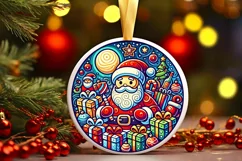 Round Christmas Ornament Sublimation|Clipart Product Image 1