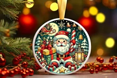 Round Christmas Ornament Sublimation|Clipart Product Image 1