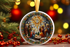Round Christmass Ornament PNG Product Image 1