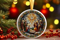 Round Christmas Ornament Sublimation|Clipart Product Image 1