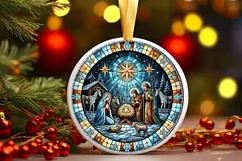 Round Christmas Ornament Sublimation|Clipart Product Image 1