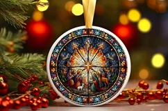 Round Christmas Ornament Sublimation|Clipart Product Image 1