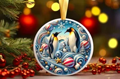Round Christmas Ornament Sublimation|Clipart Product Image 2