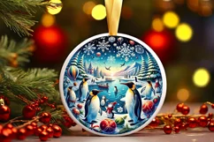 Round Christmas Ornament Sublimation|Clipart Product Image 2