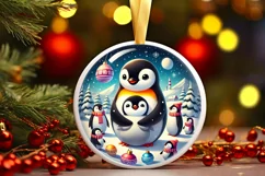 Round Christmas Ornament Sublimation|Clipart Product Image 2