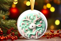Round Christmas Ornament Sublimation|Clipart Product Image 2