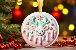 Round Christmass Ornament PNG Product Image 1