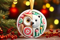 Round Christmas Ornament Sublimation|Clipart Product Image 1