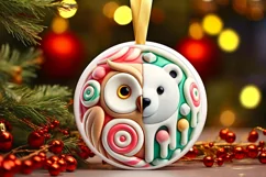 Round Christmas Ornament Sublimation|Clipart Product Image 1