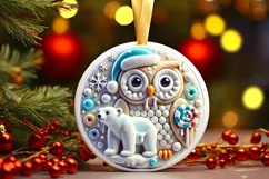 Round Christmas Ornament Sublimation|Clipart Product Image 1