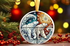Round Christmas Ornament Sublimation|Clipart Product Image 2