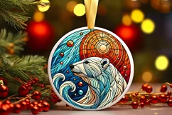 Round Christmas Ornament Sublimation|Clipart Product Image 2