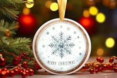 Round Christmas Ornament Sublimation|Clipart Product Image 3