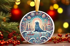 Round Christmas Ornament Sublimation|Clipart Product Image 2