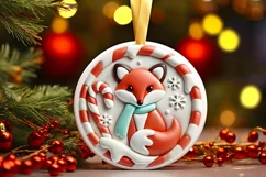 Round Christmas Ornament Sublimation|Clipart Product Image 2
