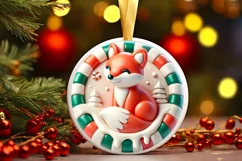 Round Christmas Ornament Sublimation|Clipart Product Image 2