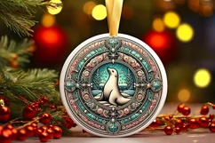 Round Christmas Ornament Sublimation|Clipart Product Image 1