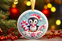 Round Christmas Ornament Sublimation|Clipart Product Image 2